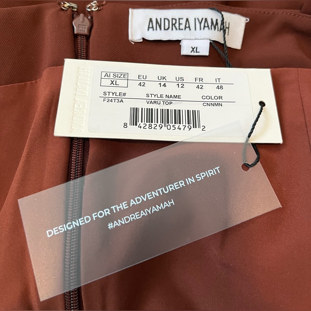 NWT Andrea Iyamah Varu Top in Cinnamon Size XL - Picture 7 of 16